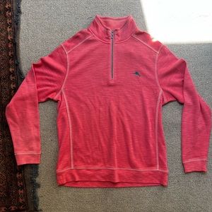 Men’s Pink Tommy Bahama Quarter Zip-Up Sweater Size M